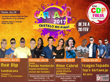 Prefeitura de Castelo do Piauí divulga programação oficial do Carnaval