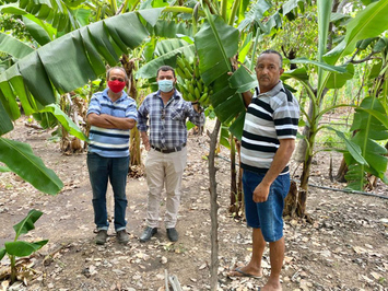 Equipe do SIM realiza visita a produtor de hortaliças e fruteiras do município