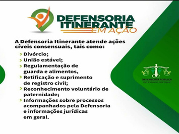 Defensoria Itinerante em Ação realizará atendimentos em São Miguel do Tapuio